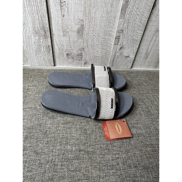 Havaianas Womens Size 9 10 Sandals Premium Steel Gray Slide On Flat Sandals - Picture 2 of 7